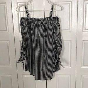 Off the shoulder stripped blouse